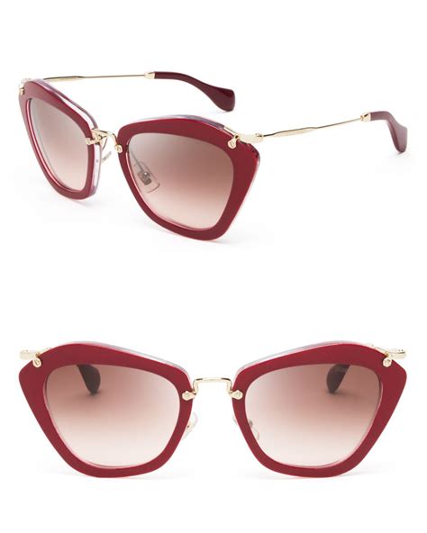 miu miu sunglasses cateye red|Logo cat.